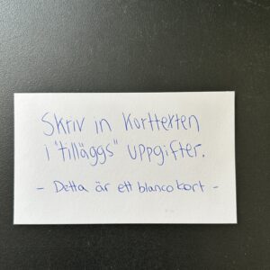 Vitt tekstifritt kort